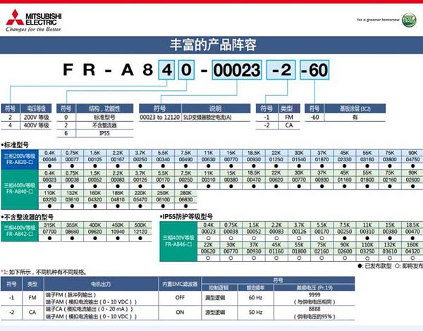 FR-A840-06100-2-60（250K)型号參數表