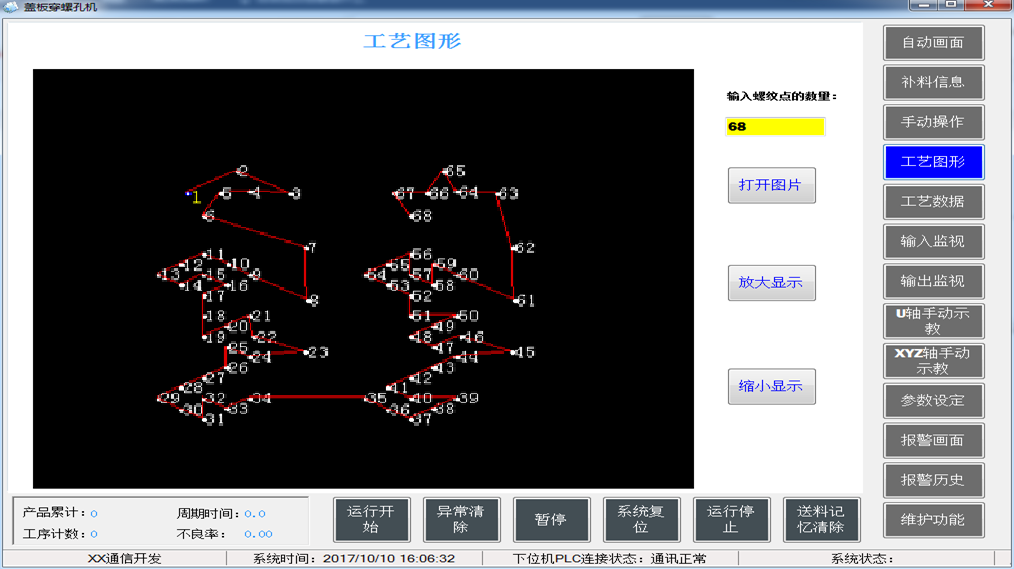 PLC蓋闆穿螺孔機控制軟件