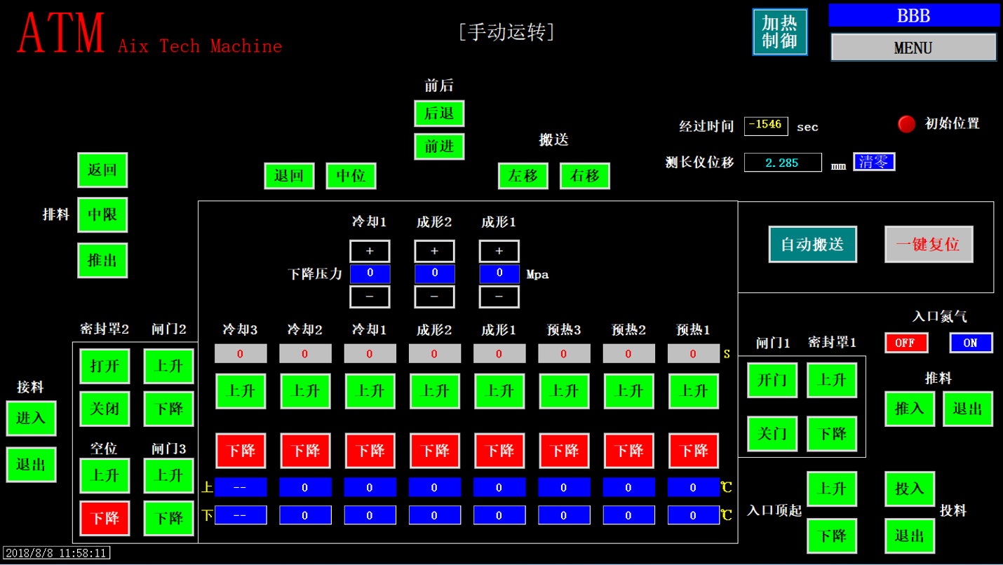 三菱PLC的光學玻璃熱處理(lǐ)項目